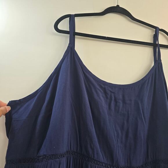 NWT Torrid Women’s Plus Sz 6 Navy Mini Sundress Fringe Crochet Resortwear Boho - Picture 3 of 8